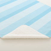 青グラデーションストライプ色のターコイズ シェルパブランケット (3/4)