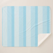 青グラデーションストライプ色のターコイズ シェルパブランケット (正面(横))