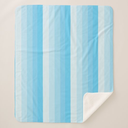 青グラデーションストライプ色のターコイズ シェルパブランケット (正面)