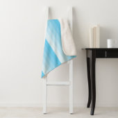 青グラデーションストライプ色のターコイズ シェルパブランケット (インサイチュ)