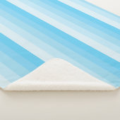 青グラデーションストライプ色のターコイズ シェルパブランケット (3/4)