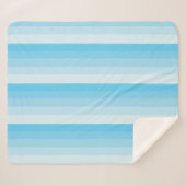 青グラデーションストライプ色のターコイズ シェルパブランケット (正面(横))