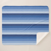 青グラデーションストライプ色 シェルパブランケット (正面(横))