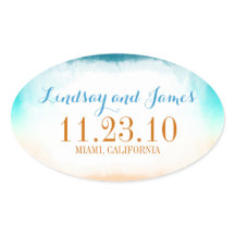 青グラデーションバニラ結婚式用シール