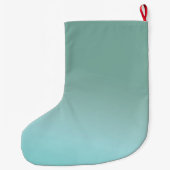 青グラデーションパーソナライズされた ラージクリスマスストッキング (裏面)