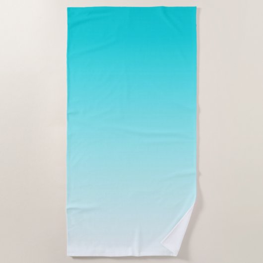 青グラデーションビーチタオル ビーチタオル (正面)