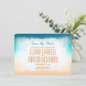 青グラデーションビーチ結婚式保存日 セーブザデート (スタンド正面)