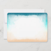 青グラデーションビーチ結婚式保存日 セーブザデート (裏面)