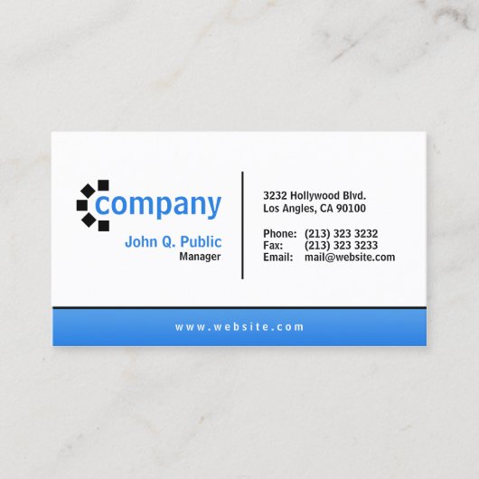 青グラデーション下のシンプルプロフェッショナル 名刺 (正面)