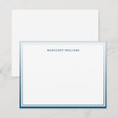 青グラデーション二縁どプロフェッショナルモダン ノートカード (正面/裏面)