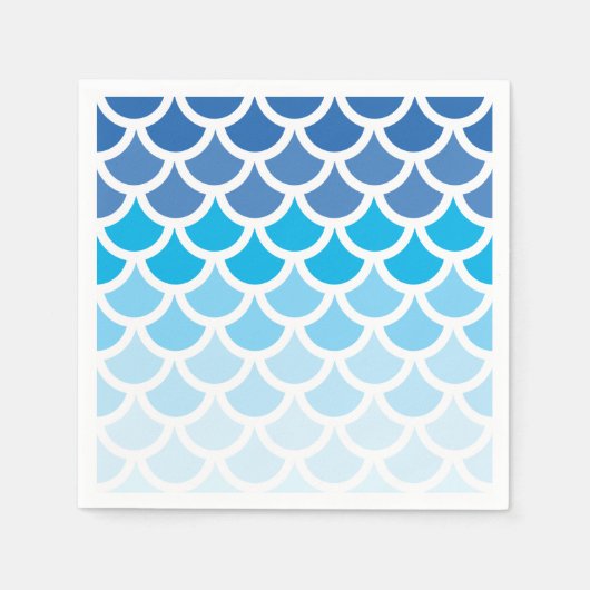 青グラデーション人魚はかりで測 スタンダードカクテルナプキン (正面)