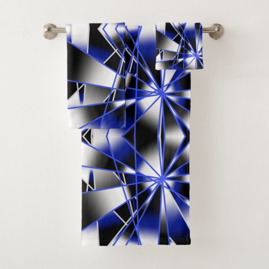 青グラデーション塗り潰し機械スケッチモザイク バスタオルセット (インサイチュ)