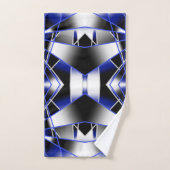 青グラデーション塗り潰し機械スケッチモザイク バスタオルセット (ハンドタオル)