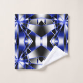 青グラデーション塗り潰し機械スケッチモザイク バスタオルセット (ウォッシュタオル)