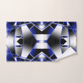 青グラデーション塗り潰し機械スケッチモザイク バスタオルセット (ハンドタオル)