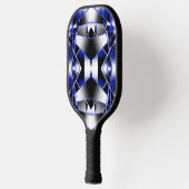 青グラデーション塗り潰し機械スケッチモザイク ピックルボールラケット (左)