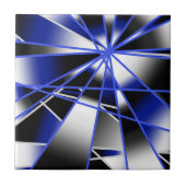 青グラデーション塗り潰し機械的スケッチモザイク タイル (正面)