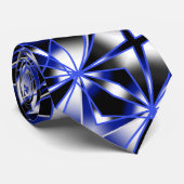 青グラデーション塗り潰し機械的スケッチモザイク ネクタイ (ロール)