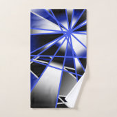 青グラデーション塗り潰し機械的スケッチモザイク バスタオルセット (ハンドタオル)