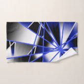 青グラデーション塗り潰し機械的スケッチモザイク バスタオルセット (ハンドタオル)