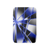 青グラデーション塗り潰し機械的スケッチモザイク バスマット (正面縦)