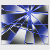 青グラデーション塗り潰し機械的スケッチモザイク ラッピングペーパー (フラット)