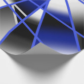 青グラデーション塗り潰し機械的スケッチモザイク ラッピングペーパー (角)