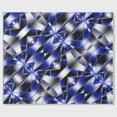 青グラデーション塗り潰し機械的スケッチモザイク ラッピングペーパー (フラット)