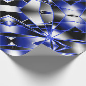 青グラデーション塗り潰し機械的スケッチモザイク ラッピングペーパー (角)