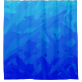 青グラデーション抽象芸術 シャワーカーテン (正面)