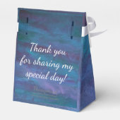 青グラデーション抽象芸術 |ティール(緑がかった色)紫モノグラム フェイバーボックス (裏面サイド)