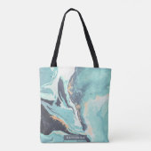 青グラデーション抽象芸術 トートバッグ (裏面)