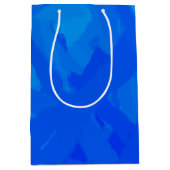 青グラデーション抽象芸術 ミディアムペーパーバッグ (正面)