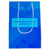 青グラデーション抽象芸術 ミディアムペーパーバッグ (裏面)