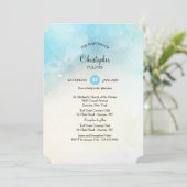 青グラデーション招待状 招待状 (スタンド正面)