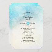 青グラデーション招待状 招待状 (正面/裏面)