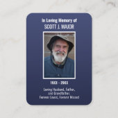 青グラデーション旗祈りの言葉写真カード 名刺 (正面)