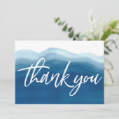 青グラデーション水色サンキューカード サンキューカード (スタンド正面)