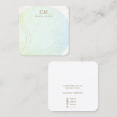 青グラデーション水色スタッドイヤリング表示ホルダー スクエア名刺 (正面/裏面)