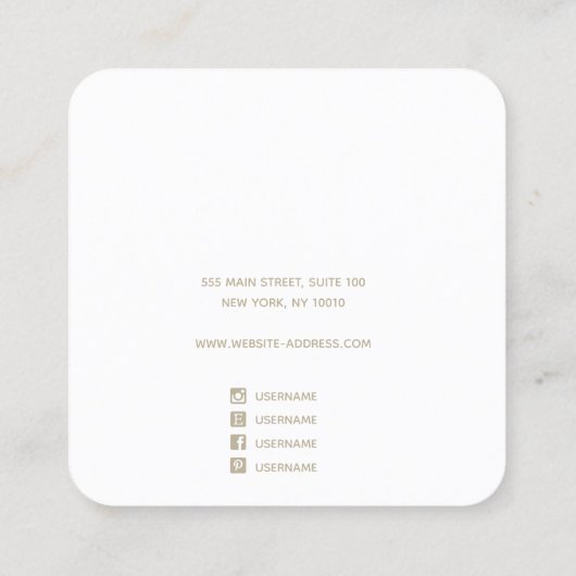 青グラデーション水色スタッドイヤリング表示ホルダー スクエア名刺 (裏面)