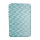 青グラデーション波 バスマット (正面縦)