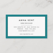 青グラデーション波 名刺 (裏面)