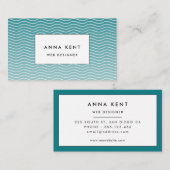 青グラデーション波 名刺 (正面/裏面)