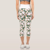 青グラデーション蝶パターン カプリレギンス (裏面)