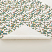 青グラデーション蝶パターン シェルパブランケット (3/4)