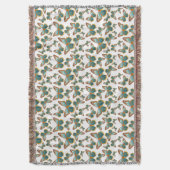 青グラデーション蝶パターン スローブランケット (正面縦)