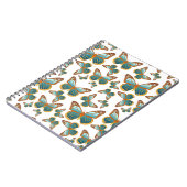 青グラデーション蝶パターン ノートブック (左側)