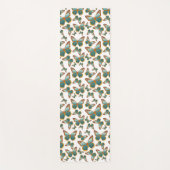 青グラデーション蝶パターン ヨガマット (正面)