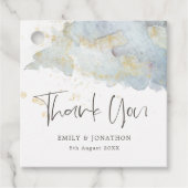 青グラデーション金ゴールドスモダンクリプト名メッセージ結婚の フェイバータグ (正面)