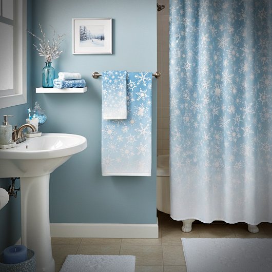 青グラデーション雪 バスタオルセット